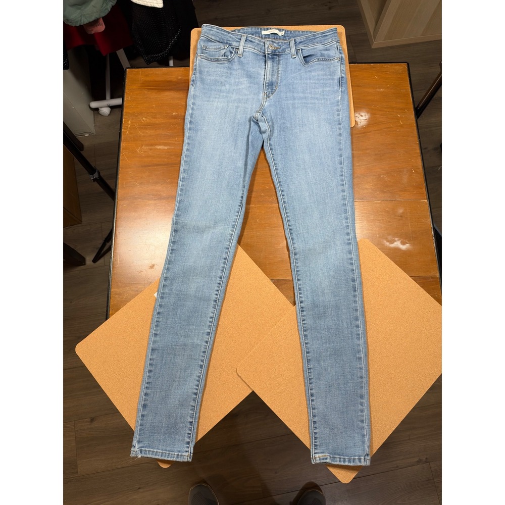 Levi's 711 Skinny Jeans Women 29 Light Blue Excellent Mid Rise Stretch Denim